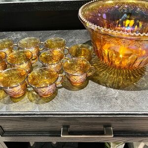 Retro Punch Bowl and cups